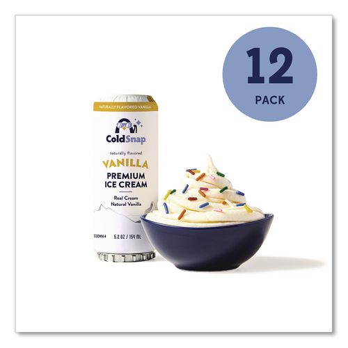 Image of ColdSnap® 600038 Ice Cream Pod, Vanilla, 5.2 oz Single Serve Pod for ColdSnap Machine, 12/Carton