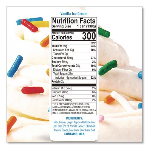 Image of ColdSnap® 600038 Ice Cream Pod, Vanilla, 5.2 oz Single Serve Pod for ColdSnap Machine, 12/Carton