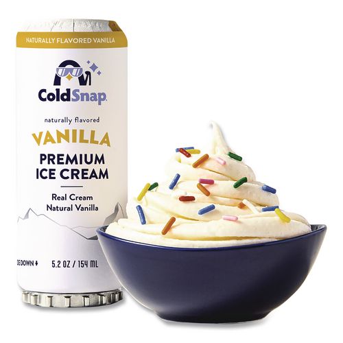 Image of ColdSnap® 600038 Ice Cream Pod, Vanilla, 5.2 oz Single Serve Pod for ColdSnap Machine, 12/Carton