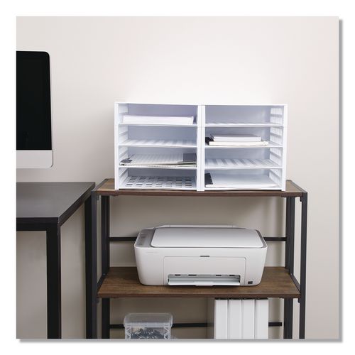 Image of Thinkspace® 39444 Literature Organizer, 8 Sections, 21 x 12.25, White