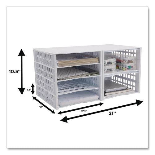 Image of Thinkspace® 39444 Literature Organizer, 8 Sections, 21 x 12.25, White