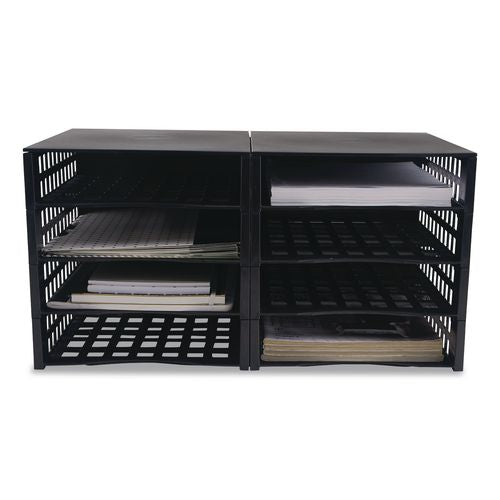 Image of Thinkspace® 39443 Literature Organizer, 8 Sections, 21 x 12.25, Black