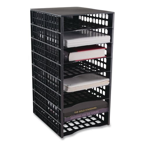 Image of Thinkspace® 39443 Literature Organizer, 8 Sections, 21 x 12.25, Black