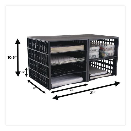 Image of Thinkspace® 39443 Literature Organizer, 8 Sections, 21 x 12.25, Black