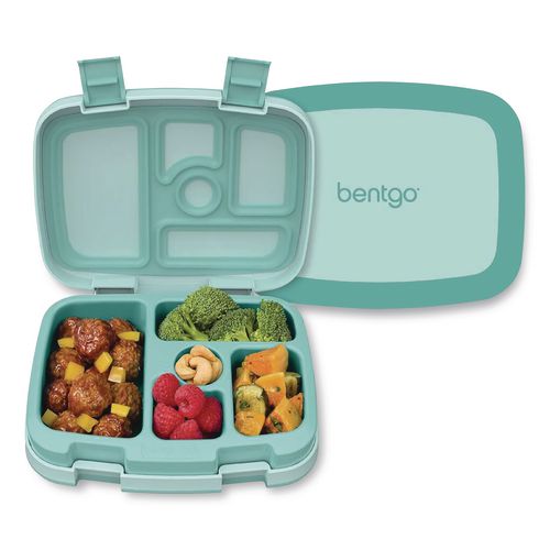 Image of bentgo® BGOKIDS-SF Kids Five-Compartment Bento Box, 8.5" x 6.5" x 2", Seafoam Green