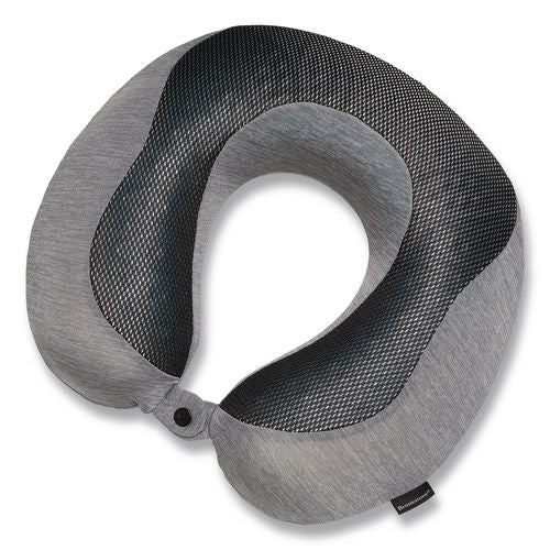 Image of Brookstone® BNPM0007 U-Shaped Memory Foam Travel Pillow, One Size Fits Most, 12.6 x 3.74 x 12.2, Gray/Black