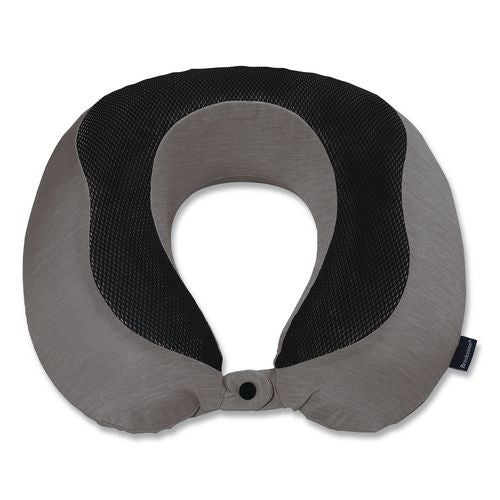 Image of Brookstone® BNPM0007 U-Shaped Memory Foam Travel Pillow, One Size Fits Most, 12.6 x 3.74 x 12.2, Gray/Black