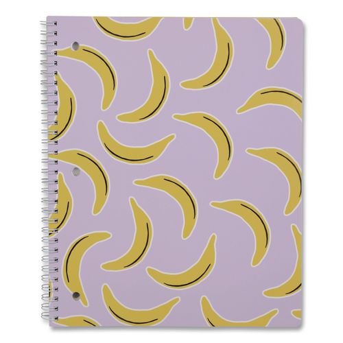 Image of DesignWorks Ink® TTWSA-114ST Twin-Wire Notebook, Randomly Assorted Banana and Strawberry Cover Designs, 1-Subject, Wide/Legal Rule, (80) 10.5 x 8.5 Sheets