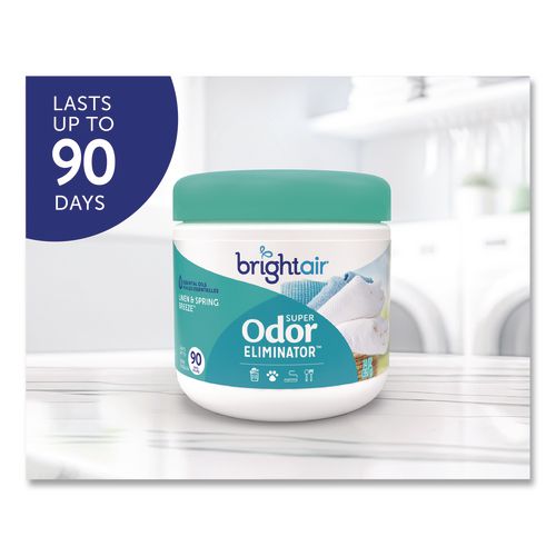 Image of BRIGHT Air® 901046CT Super Odor Eliminator, Linen and Spring Breeze, 14 oz Jar, 6/Carton