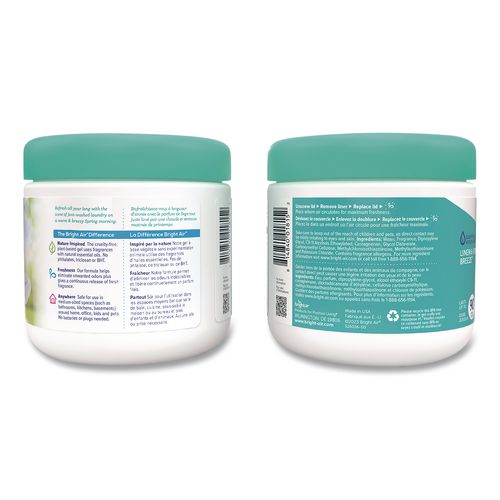 Image of BRIGHT Air® 901046CT Super Odor Eliminator, Linen and Spring Breeze, 14 oz Jar, 6/Carton