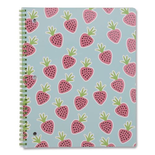 Image of DesignWorks Ink® TTWSA-114ST Twin-Wire Notebook, Randomly Assorted Banana and Strawberry Cover Designs, 1-Subject, Wide/Legal Rule, (80) 10.5 x 8.5 Sheets