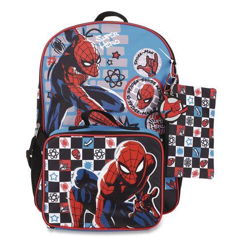 Image of Bioworld® B1B7XT6USMSB00 Spiderman Kids 5-Piece Backpack Set, 16", Multicolor
