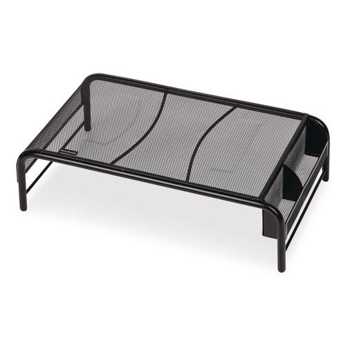 Image of Mind Reader MESHM-BLK Metal Mesh Monitor Stand, For Up to 24" Monitors, 19" x 10.5" x 5.5", Black, Supports 22 lb