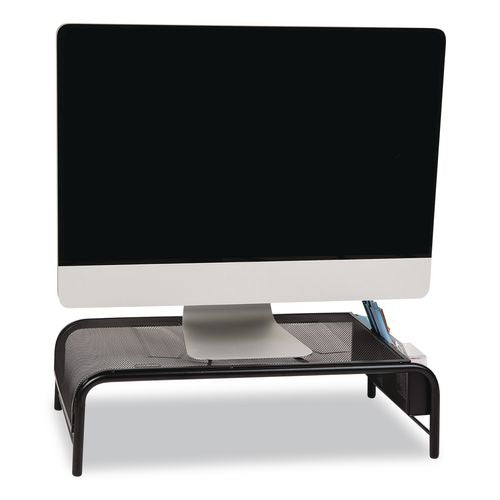 Image of Mind Reader MESHM-BLK Metal Mesh Monitor Stand, For Up to 24" Monitors, 19" x 10.5" x 5.5", Black, Supports 22 lb
