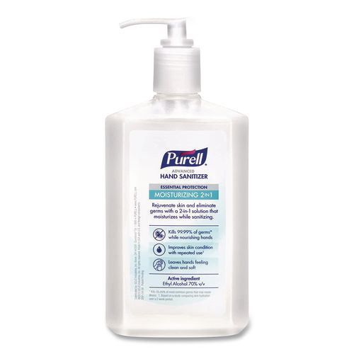 Image of PURELL® 2 in 1 Moisturizing Advanced Hand Sanitizer Gel, 12 oz Pump Bottle, Clean Scent, 12/Carton