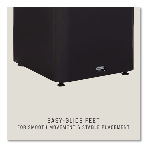 Image of Rubbermaid® Commercial 2078980 Sustain Decorative Refuse with Recycling Lid, 23 gal, Metal/Plastic, Black/Blue