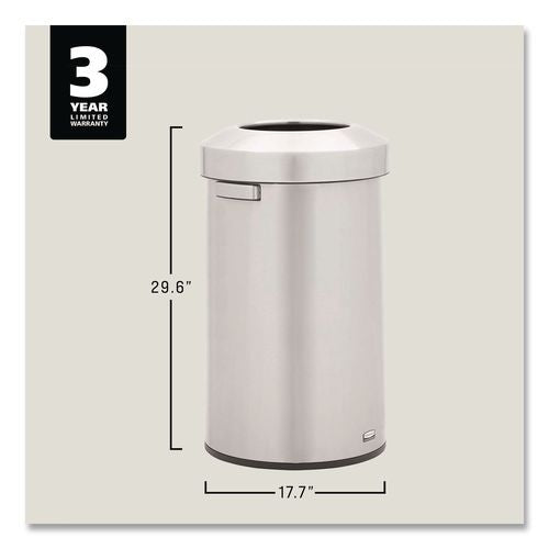 Image of Rubbermaid® Commercial 2147584 Refine Series Waste Receptacle, 23 gal, Plastic/Stainless Steel
