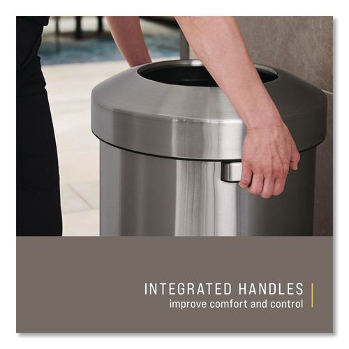 Image of Rubbermaid® Commercial 2147584 Refine Series Waste Receptacle, 23 gal, Plastic/Stainless Steel