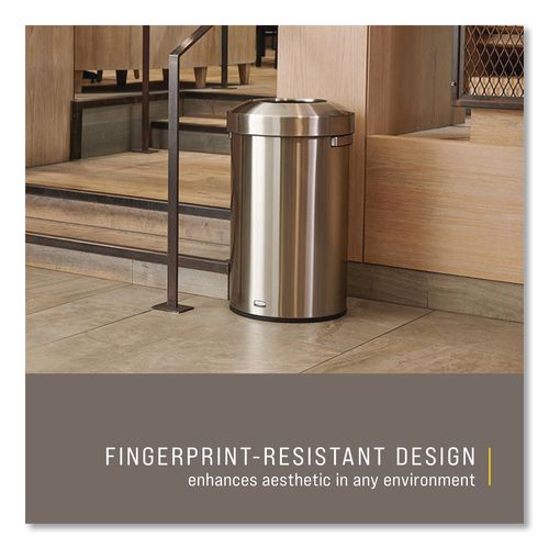 Image of Rubbermaid® Commercial 2147584 Refine Series Waste Receptacle, 23 gal, Plastic/Stainless Steel