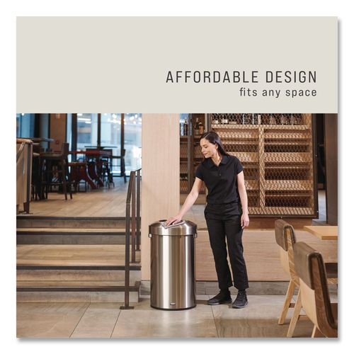 Image of Rubbermaid® Commercial 2147584 Refine Series Waste Receptacle, 23 gal, Plastic/Stainless Steel