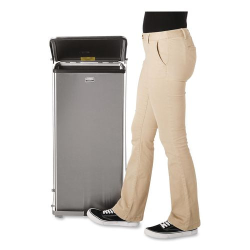 Image of Rubbermaid® Commercial FGST24SSPL Defenders Heavy-Duty Steel Step Can, 13 gal, Steel, Stainless Steel