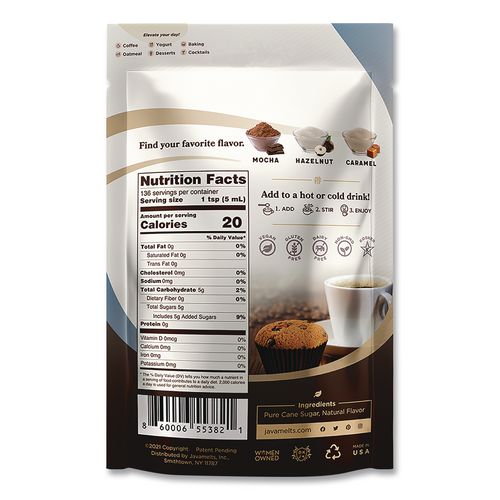 Image of Javamelts JMT55382 Flavored Sugar, French Vanilla, 1.5 lb Bag