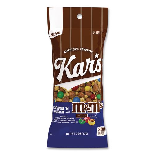 Image of Kar's KAR08959 Trail Mix, Caramel 'N Chocolate, 2 oz Packet, 12/Box