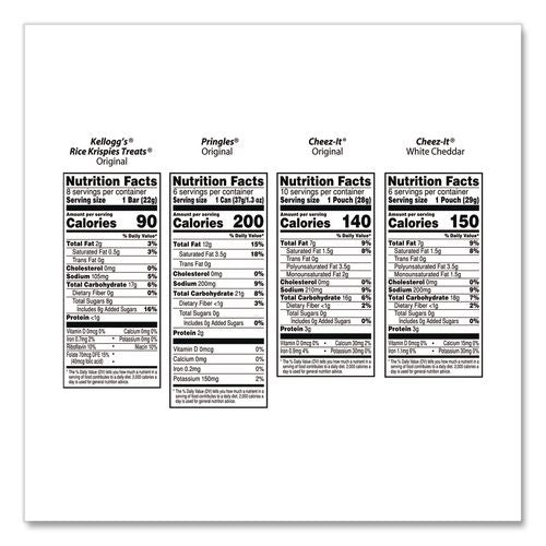 Image of Cheez-It® KEE00149 Mega Variety Pack, Cheez-Its, Pringles, Rice Krispies, Individually Wrapped, 30/Box