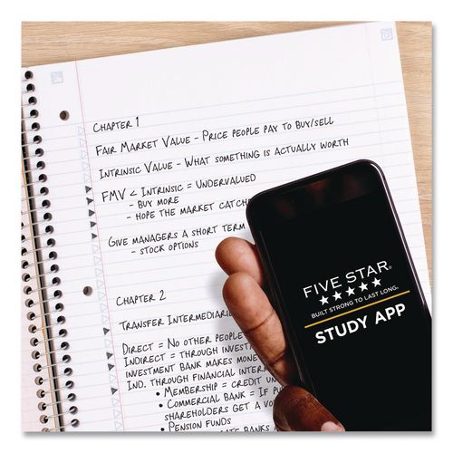 Image of Five Star® 72077 Wirebound Notebook, 5-Subject, Medium/College Rule, Fire Red Cover, (200) 11 x 8.5 Sheets