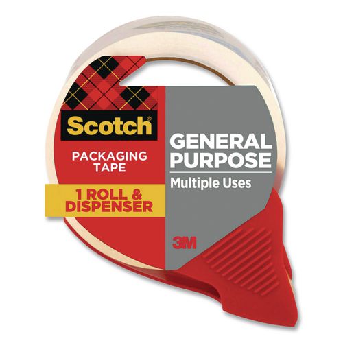 Image of Scotch® 3350-RD-36GC General Purpose Packaging Tape with Dispenser, 3" Core, 1.88" x 54.6 yd, Clear