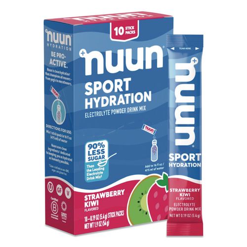 Image of nuun® NUU02394 Sport Hydration Electrolyte Powder Drink Mix, Strawberry Kiwi, 0.19 oz Stick, 10/Box