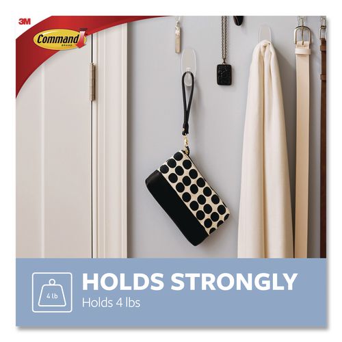 Image of Command 17093CLRES Large Clear Hooks, Plastic, Supports 4 lb