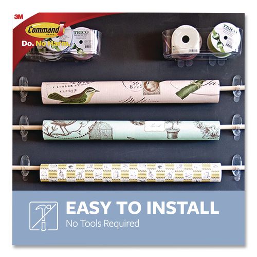 Image of Command 17093CLRES Large Clear Hooks, Plastic, Supports 4 lb