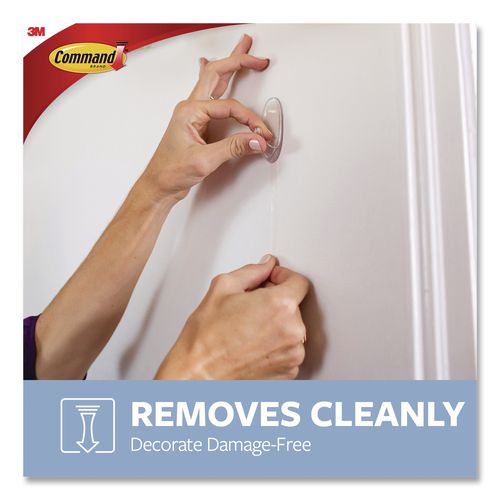 Image of Command 17093CLRES Large Clear Hooks, Plastic, Supports 4 lb