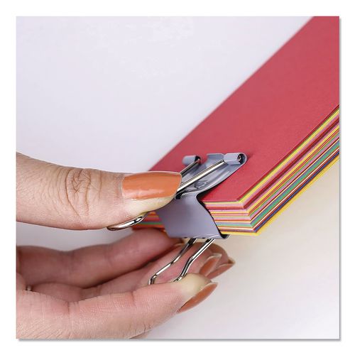 Image of Officemate 99260 EZ Binder Clips, (25) Small (0.75"), (25) Medium (1.25"), (5) Large (2"), Gray, 55/Pack