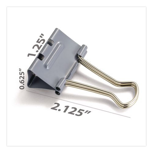 Image of Officemate 99550 EZ Binder Clips, Medium, Gray, 48/Pack
