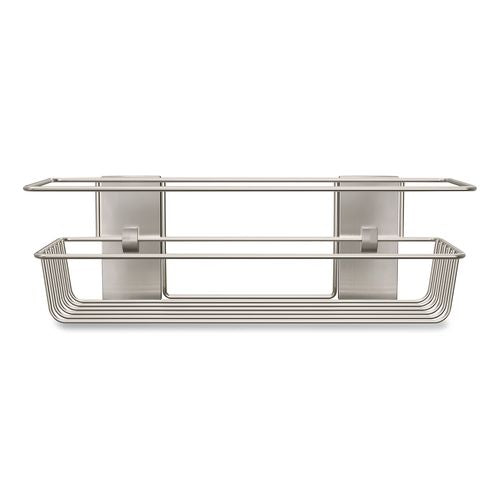 Image of Command BATH31-SN-ES Bath Shower Caddy, 12.75 x 4.25 x 4, Satin Nickel