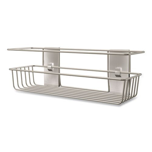 Image of Command BATH31-SN-ES Bath Shower Caddy, 12.75 x 4.25 x 4, Satin Nickel