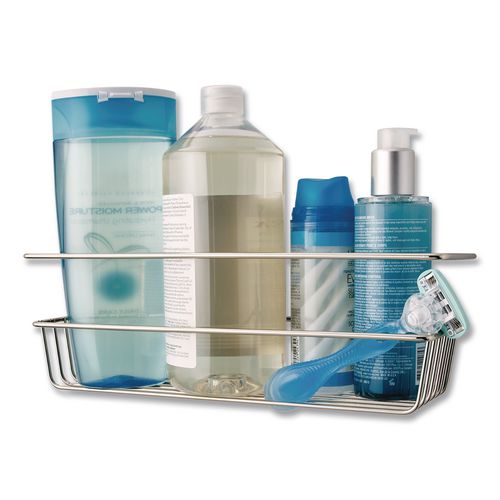 Image of Command BATH31-SN-ES Bath Shower Caddy, 12.75 x 4.25 x 4, Satin Nickel