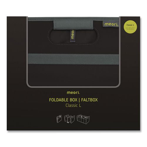 Image of meori® A100001 Classic Foldable Storage Box, Large, 2 Sections, 12.6 x 19.69 x 10.83, Lava Black