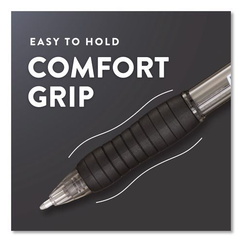 Image of Paper Mate® 1960667 Profile Ballpoint Pen, Retractable, Bold 1.4 mm, Black Ink, Smoke/Black Barrel, 8/Pack