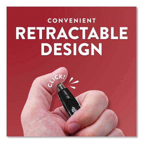 Image of Paper Mate® 1960667 Profile Ballpoint Pen, Retractable, Bold 1.4 mm, Black Ink, Smoke/Black Barrel, 8/Pack