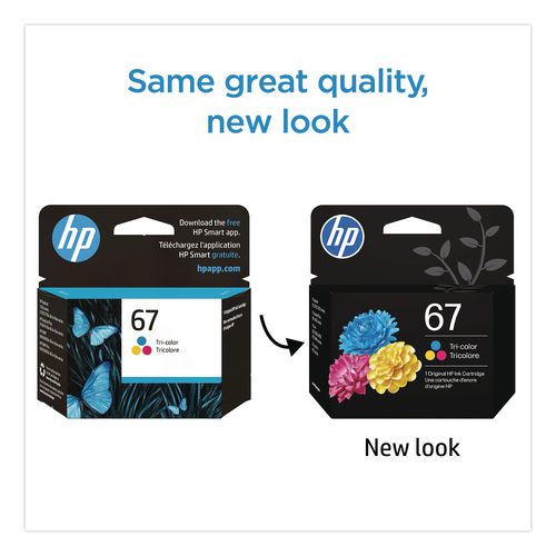 Image of HP 3YM55AN#140 HP 67, (3ym55an) Tri-Color Original Ink Cartridge