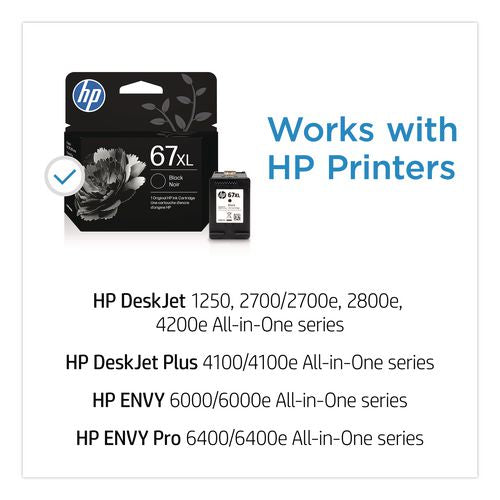 Image of HP 3YM57AN#140 HP 67xl, (3ym57an) High-Yield Black Original Ink Cartridge