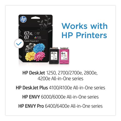 Image of HP 3YM58AN#140 HP 67xl, (3ym58an) High-Yield Tri-Color Original Ink Cartridge