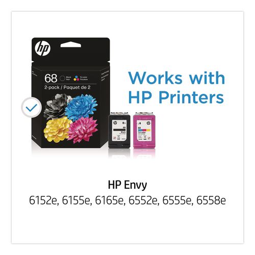 Image of HP HP 68 (6L6S2TN) 2-Pack Black/Tri-Color Original Ink Cartridge