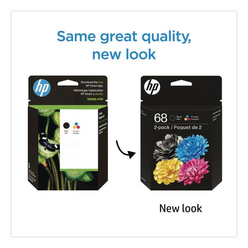 Image of HP HP 68 (6L6S2TN) 2-Pack Black/Tri-Color Original Ink Cartridge