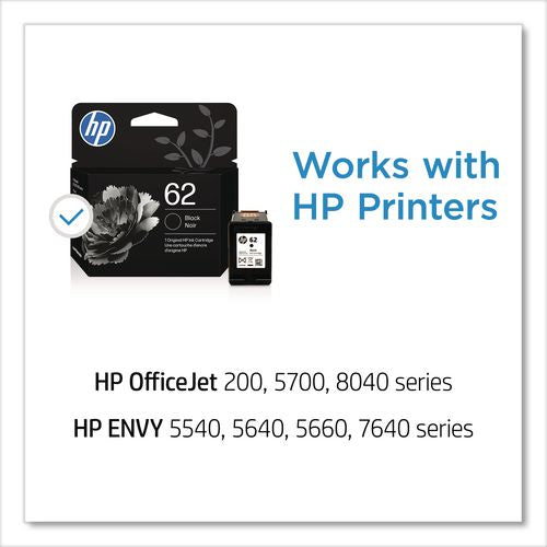 Image of HP C2P04AN#140 HP 62, (c2p04an) Black Original Ink Cartridge