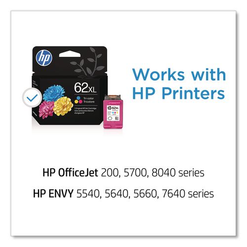 Image of HP C2P07AN#140 HP 62xl, (c2p07an) High-Yield Tri-Color Original Ink Cartridge
