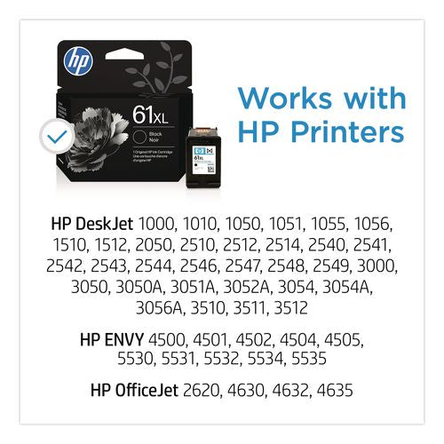 Image of HP CH563WN#140 HP 61xl, (ch563wn) High-Yield Black Original Ink Cartridge